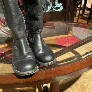 Gently Worn Ugg Brooks Tall Leather Black  Boots